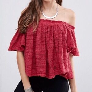 Free People | Frills & Thrills Off-Shoulder Top Size L